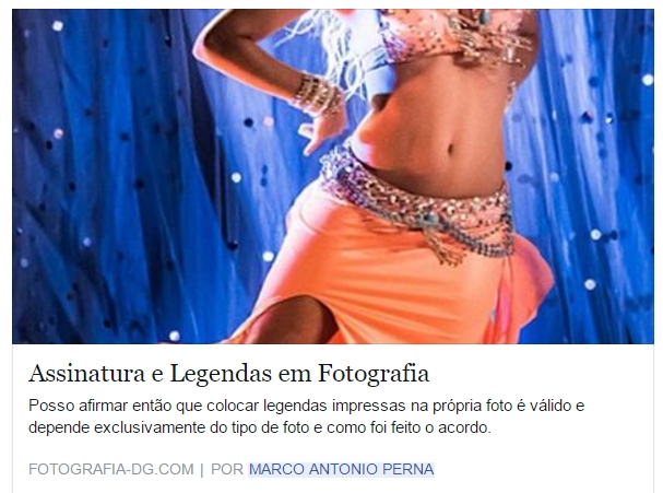 Posso afirmar ento que colocar legendas impressas na prpria foto  vlido e depende exclusivamente do tipo de foto e como foi feito o acordo. Tomando o exemplo de...